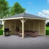 Pavillon De Jardin KIOSK COMBI 14,75m² En Bois Traité Autoclave - SOLID -Boutique De Jardin pavillon de jardin kiosk combination 1475m en bois traite autoclave solid