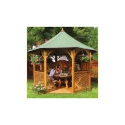 Pavillon Octogonal En Bois Massif Diamètre De 352cm Avec Shingles