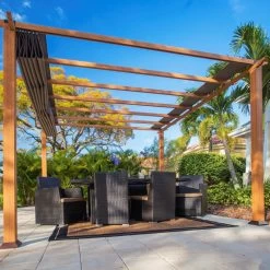 Pergola En Aluminium Marron Clair 350x350cm Florida - PARAGON OUTDOOR 10 Pergola En Aluminium Marron Clair 350x350cm Florida - PARAGON OUTDOOR -Boutique De Jardin pergola 350x350cm florida en alu marron clair paragon 2