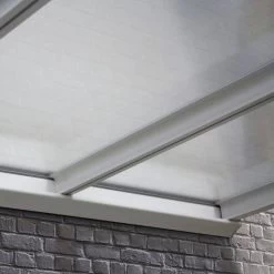 Pergola Adossée 300x300cm En Aluminium Blanc Et Polycarbonate 4mm CIELO - DCB Garden -Boutique De Jardin pergola adossee 300x300cm en aluminium blanc et polycarbonate 4mm cielo dcb garden 3