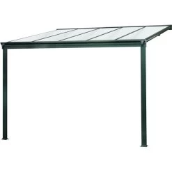 Pergola Adossée 300x300cm En Aluminium Noir Et Polycarbonate 4mm CIELO - DCB Garden -Boutique De Jardin pergola adossee 300x300cm en aluminium noir et polycarbonate 4mm cielo dcb garden 1