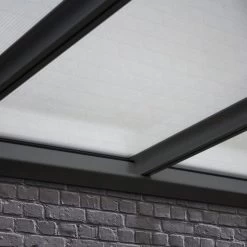 Pergola Adossée 300x300cm En Aluminium Noir Et Polycarbonate 4mm CIELO - DCB Garden -Boutique De Jardin pergola adossee 300x300cm en aluminium noir et polycarbonate 4mm cielo dcb garden 3