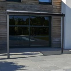 Pergola Adossée 300x300cm En Aluminium Noir Et Polycarbonate 4mm CIELO - DCB Garden -Boutique De Jardin pergola adossee 300x300cm en aluminium noir et polycarbonate 4mm cielo dcb garden 5