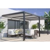Pergola Adossée Bioclimatique 300x600cm Lames 13cm - Gris - SEATTLE - Couleurs Du Monde