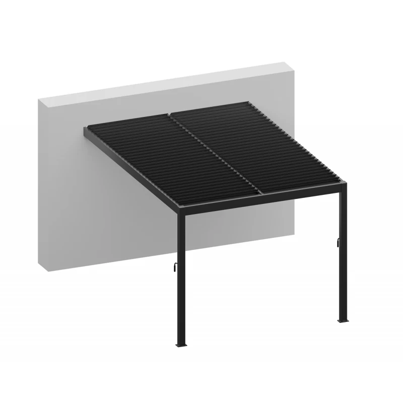 Pergola Adossée Bioclimatique En Aluminium Blanc 400x400cm Avec Lames Blanches ODIN - GardenGate 3 Pergola Adossée Bioclimatique En Aluminium Blanc 400x400cm Avec Lames Blanches ODIN - GardenGate