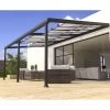 Pergola Adossée En Aluminium Gris Anthracite Et Polycarbonate à Panneaux Coulissants 350x600cm - EDENA - Couleurs Du Monde