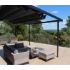 Pergola Adossée En Aluminium Thermolaqué Et Polycarbonate Gris Anthracite 360x300cm - ODESSA - Couleurs Du Monde