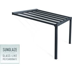 Pergola Adossée Stockholm 350x368cm Aluminium Gris Et Polycarbonate Avec Stores De Toit Rétractables – Palram - Canopia -Boutique De Jardin pergola adossee stockholm 350x368cm aluminium gris et polycarbonate avec stores de toit retractables palram 5