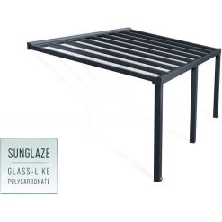 Pergola Adossée Stockholm 350x590cm Aluminium Gris Et Polycarbonate Avec Stores De Toit Rétractables – Palram - Canopia -Boutique De Jardin pergola adossee stockholm 350x590cm aluminium gris et polycarbonate avec stores de toit retractables palram 5