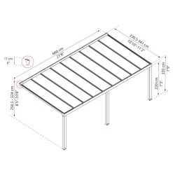 Pergola Adossée Stockholm 350x660cm Aluminium Gris Et Polycarbonate Avec Stores De Toit Rétractables – Palram - Canopia -Boutique De Jardin pergola adossee stockholm 350x660cm aluminium gris et polycarbonate avec stores de toit retractables palram 3