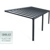 Pergola Adossée Stockholm 350x810cm Aluminium Gris Et Polycarbonate Avec Stores De Toit Rétractables – Palram - Canopia