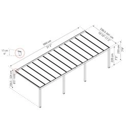 Pergola Adossée Stockholm 350x950cm Aluminium Gris Et Polycarbonate Avec Stores De Toit Rétractables – Palram - Canopia -Boutique De Jardin pergola adossee stockholm 350x950cm aluminium gris et polycarbonate avec stores de toit retractables palram 4