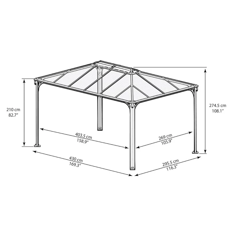Pergola Aluminium Et Polycarbonate 430x295,5cm Martinique 4300 Palram - Canopia 5 Pergola Aluminium Et Polycarbonate 430x295,5cm Martinique 4300 Palram - Canopia – Image 3