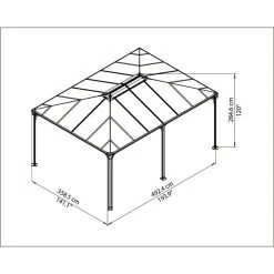 Pergola Aluminium Et Polycarbonate 492x359cm Martinique 5000 Palram - Canopia -Boutique De Jardin pergola aluminium et polycarbonate 492x359cm martinique 5000 palram 2