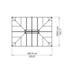 Pergola Aluminium Et Polycarbonate 492x359cm Martinique 5000 Palram - Canopia -Boutique De Jardin pergola aluminium et polycarbonate 492x359cm martinique 5000 palram 3