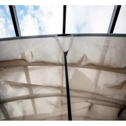 Pergola Arche Aluminium/acier Gris Anthracite 11,22m² Avec Toit En Toile Polyester 140gr/m² écru HABRITA -Boutique De Jardin pergola arche aluminiumacier gris anthracite 1122m avec toit en toile polyester 140grm ecru habrita 4