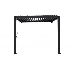 Pergola Bioclimatique Adossée En Alu Anthracite 3x3m Ombrea -Boutique De Jardin pergola bioclimatique adossee en alu anthracite 3x3m ombrea 2