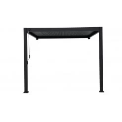 Pergola Bioclimatique Adossée En Alu Anthracite 3x3m Ombrea -Boutique De Jardin pergola bioclimatique adossee en alu anthracite 3x3m ombrea 4