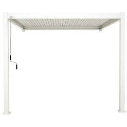 Pergola Bioclimatique Adossée En Alu Blanc 3x3m Ombrea -Boutique De Jardin pergola bioclimatique adossee en alu blanc 3x3m ombrea 3