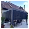 Pergola Bioclimatique Aluminium Anthracite 10,80m² Toit Avec Lames Ovales Aluminium + 2 Rideaux Gris Pour Les Côtés – HABRITA 2 Pergola Bioclimatique Aluminium Anthracite 10,80m² Toit Avec Lames Ovales Aluminium + 2 Rideaux Gris Pour Les Côtés – HABRITA -Boutique De Jardin pergola bioclimatique aluminium anthracite 1080m toit avec lames ovales aluminium 2 rideaux gris pour les cotes habrita