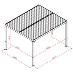 Pergola Bioclimatique Aluminium Anthracite 10,80m² Toit Avec Lames Ovales Aluminium + Rideau Gris Pour Côté 3m HABRITA -Boutique De Jardin pergola bioclimatique aluminium anthracite 1080m toit avec lames ovales aluminium rideau gris pour cote 3m habrita 3