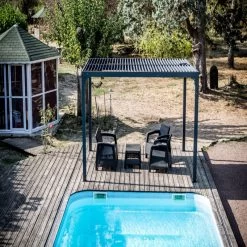 Pergola Bioclimatique Aluminium Anthracite 10,80m² + Toit Avec Lames Ovales Aluminium HABRITA 11 Pergola Bioclimatique Aluminium Anthracite 10,80m² + Toit Avec Lames Ovales Aluminium HABRITA -Boutique De Jardin pergola bioclimatique aluminium antracite 1080m toit avec lames ovales aluminium habrita 3