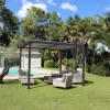Pergola Bioclimatique Autoportante 300x300cm En Aluminium - Gris - Maia - Couleurs Du Monde -Boutique De Jardin pergola bioclimatique autoportante 300x300cm en aluminium gris maia couleurs du monde