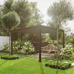Pergola Bioclimatique Autoportante En Alu Anthracite 3x3m Ombrea