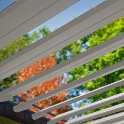 Pergola Bioclimatique Autoportante En Alu Anthracite - Lames Blanches - 3x4m Ombrea -Boutique De Jardin pergola bioclimatique autoportante en alu anthracite lames blanches 3x4m ombrea 3