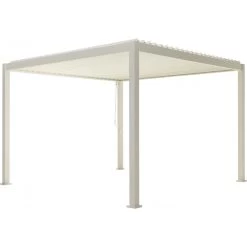 Pergola Bioclimatique Autoportante En Alu Blanc 3.6x3.6m Ombrea -Boutique De Jardin pergola bioclimatique autoportante en alu blanc 36x36m ombrea 2