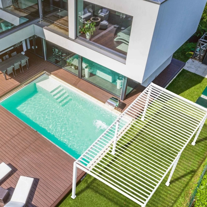 Pergola Bioclimatique Autoportante En Alu Blanc 3x6m Ombrea 3 Pergola Bioclimatique Autoportante En Alu Blanc 3x6m Ombrea