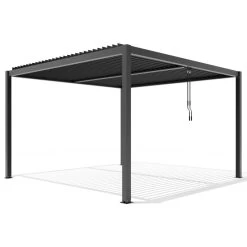 Pergola Bioclimatique Autoportante En Aluminium Anthracite 4x4m - X-METAL -Boutique De Jardin pergola bioclimatique autoportante en aluminium anthracite 4x4m x metal 5