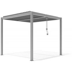 Pergola Bioclimatique Autoportante En Aluminium Gris Clair 3x3m - X-METAL -Boutique De Jardin pergola bioclimatique autoportante en aluminium gris clair 3x3m x metal 4
