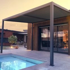 Pergola Bioclimatique En Aluminium Avec Lames Orientables Grises Anthracite TRAMONTO - DCB Garden 10 Pergola Bioclimatique En Aluminium Avec Lames Orientables Grises Anthracite TRAMONTO - DCB Garden -Boutique De Jardin pergola bioclimatique en aluminium avec lames orientables grises anthracite tramonto dcb garden 2