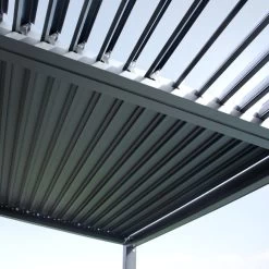 Pergola Bioclimatique En Aluminium Avec Lames Orientables Grises Anthracite TRAMONTO - DCB Garden 11 Pergola Bioclimatique En Aluminium Avec Lames Orientables Grises Anthracite TRAMONTO - DCB Garden -Boutique De Jardin pergola bioclimatique en aluminium avec lames orientables grises anthracite tramonto dcb garden 3