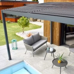 Pergola Bioclimatique En Aluminium Avec Lames Orientables Grises Anthracite TRAMONTO - DCB Garden 12 Pergola Bioclimatique En Aluminium Avec Lames Orientables Grises Anthracite TRAMONTO - DCB Garden -Boutique De Jardin pergola bioclimatique en aluminium avec lames orientables grises anthracite tramonto dcb garden 4