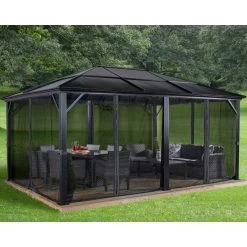 Pergola De Jardin Meridien 365x485cm En Aluminium Anthracite Et Polycarbonate 8mm – SOJAG -Boutique De Jardin pergola de jardin meridien en aluminium anthracite et polycarbonate 8mm sojag 3