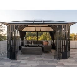 Pergola De Jardin Savino 423x363cm En Aluminium Anthracite Et Polycarbonate 8mm – SOJAG -Boutique De Jardin pergola de jardin savino en aluminium anthracite et polycarbonate 8mm sojag 2