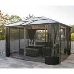 Pergola De Jardin Savino 423x363cm En Aluminium Anthracite Et Polycarbonate 8mm – SOJAG -Boutique De Jardin pergola de jardin savino en aluminium anthracite et polycarbonate 8mm sojag 3