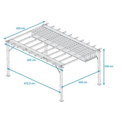 Pergola En Aluminium Blanc 350x505cm Florence – PARAGON OUTDOOR -Boutique De Jardin pergola en aluminium blanc 350x505cm florence paragon outdoor 2