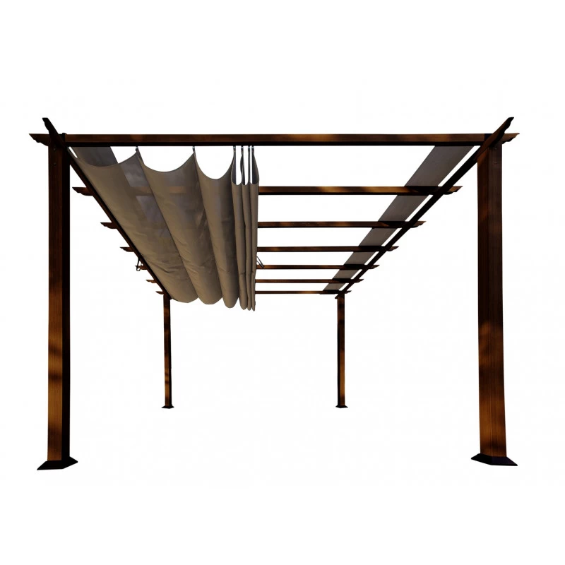 Pergola En Aluminium Marron Foncé 350x350cm Florida – PARAGON OUTDOOR 4 Pergola En Aluminium Marron Foncé 350x350cm Florida – PARAGON OUTDOOR – Image 2