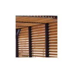 Pergola En Bois Avec Ventelles Amovibles Sur Toiture + 1 Côté 340x360x217cm Veneto -Boutique De Jardin pergola en bois avec ventelles amovibles sur toiture 1 cote 339x360x217cm veneto 3