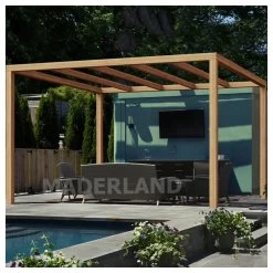 Pergola En Bois Lamellé-collé 400x400cm Santander – Maderland