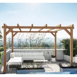 Pergola En Bois Lamellé-collé 400x400cm Sitges – Maderland