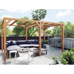 Pergola En Bois Lamellé-collé 600x400cm Fuengirola – Maderland