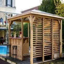 Pool House Blueterm 12,32m² Bois Thermo Chauffé + Comptoirs HABRITA -Boutique De Jardin pool house blueterm 1232m bois thermo chauffe comptoirs habrita 3