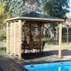 Pool House Blueterm 12,32m² Bois Thermo Chauffé + 2 Parois HABRITA -Boutique De Jardin pool house en bois thermo traite 1232m blueterm 2 parois avec ventelles mobiles habrita