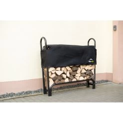 Porte-bûches 120cm En Acier Capacité De Charge De 500kg Avec Couverture - Shelter Logic -Boutique De Jardin porte buches 120cm en acier capacite de charge de 500kg avec couverture shelter logic 3