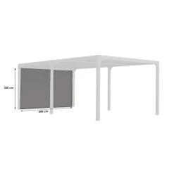 Rideau En PVC Tissé Gris Pour Côté 3,60m De La Pergola Bioclimatique Alu 10,80m² Et 21,52m² Habrita -Boutique De Jardin rideau en pvc tisse gris pour cote 598m de la pergola bioclimatique alu 2152m habrita 1