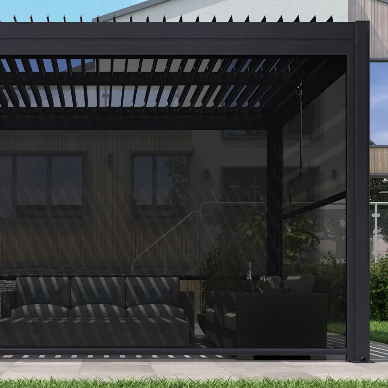 Store Avec Cadre Latéral Anthracite 270cm Pour Pergola Bioclimatique En Aluminium X-METAL 3 Store Avec Cadre Latéral Anthracite 270cm Pour Pergola Bioclimatique En Aluminium X-METAL